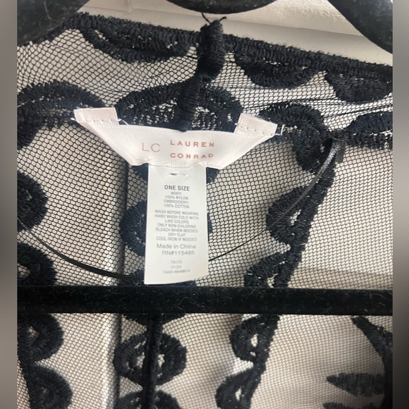 LC Lauren Conrad Black Lace Overlay Cardigan - Picture 3 of 3